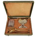 A FRENCH SILVER-GILT TRAVELLING CANTEEN, PARIS, CIRCA 1820 engraved with a coat-of-arms below a