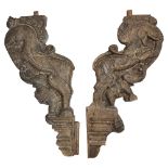 TWO ARCHITECTURAL BRACKETS, PROBABLY AHMEDABAD, GUJARAT, WESTERN INDIA, CIRCA 18TH CENTURY wood,