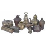 A MISCELLANEOUS COLLECTION OF WOOD AND METAL OBJECTS, INDIA, MOSTLY 19TH CENTURY comprising three