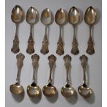 A SET OF ELEVEN SCOTTISH VICTORIAN SILVER TEASPOONS, PROBABLY W. ALLAN, GLASGOW, 1863 single