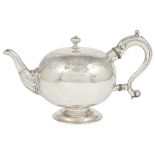 A SCOTTISH GEORGE II SILVER TEAPOT, JAMES KER, ACTING ASSAY MASTER DAVID MITCHELL, EDINBURGH, 1740