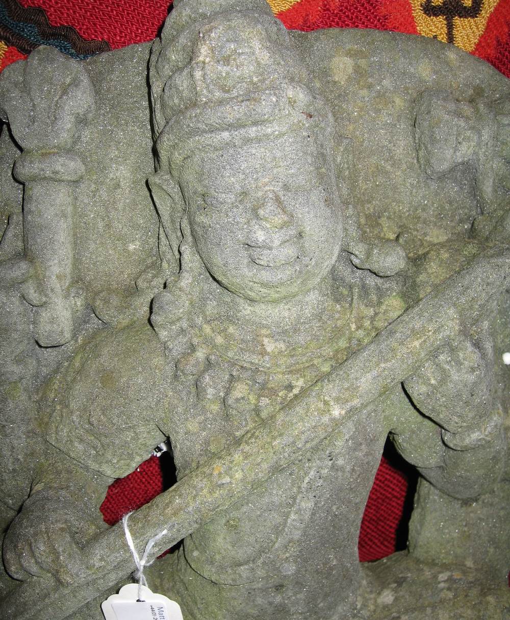 A SCHIST STELE DEPICTING SIVA VINADHARA, WESTERN DECCAN, 10TH/11TH CENTURY the four-armed deity - Image 3 of 7