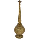 A GILT BRASS INCENSE BURNER, ENGLAND, LATE 19TH CENTURY turned brass, in the form of an Mughal