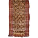 A SILK DOUBLE IKAT SARI (PATOLA), GUJARAT, INDIA, 19TH CENTURYof long rectangular form, the field