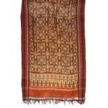 A SILK DOUBLE IKAT SARI (PATOLA), GUJARAT, INDIA, 19TH CENTURYof long rectangular form, the field