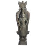 A SINHALESE BRONZE FIGURE OF A DVARAPALA (?), SRI LANKA, LATE 19TH/EARLY 20TH CENTURYstanding on