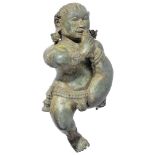 THE INFANT KRISHNA, SOUTH INDIA, 20TH CENTURYbronze, the plump nude child deity sucking his toe, a