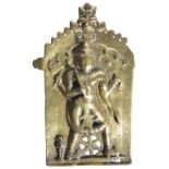 A VIRABHADRA PLAQUE, WESTERN DECCAN, 17TH/18TH CENTURYthe four-armed deity depicted in relief,