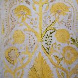 A CREWELL-WORK HANGING, PROBABLY KASHMIR, CIRCA 1900cotton, embroidered with yellow, brown and green