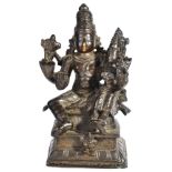 A BRONZE GROUP DEPICTING LAKSHMI-NARAYANA, SOUTH INDIA, 19TH CENTURYthe four armed figure of