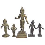 FIVE BRONZE FIGURES, BENGAL, EASTERN INDIA, 19TH CENTURYcomprising two figures of Radha, two women