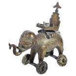 AN INCENSE BURNER IN THE FORM OF AN ELEPHANT, PROBABLY CHHATTISGARH, INDIA, 19TH CENTURYbrass, the