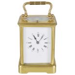 A FRENCH GILT-BRASS REPEATING CARRIAGE CLOCK, ACHILLE BROCOT, PARIS, LATE 19TH CENTURYthe movement