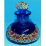 A Monart millefiori style scent bottle, height 4½"