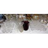 A part suite of cut drinking glasses and other glassware