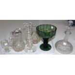 A selection of 19th century English glass to include a large rummer