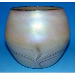 A "Glasform" wide iridescent glass vase by John Ditchfield, signed and numbered 5997, height 8"