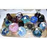 A collection of 15 paperweights including 4 Caithness; 2 Mdina; 2 Wedgwood; etc.