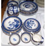 A Booths "Real Old Willow" part dinner and tea set, 60 pieces approx; similar blue and white ware