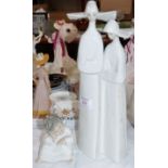 A Lladro group: 2 nuns, height 13"; 2 smaller Lladro figures