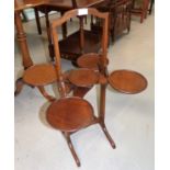 An Edwardian 4 height circular folding cake stand