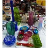A selection of art glass vases and bowls, including Murano; etc.