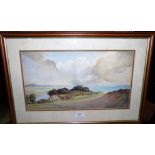 20th Century English: watercolour of a coastal scene, unsigned, 10" x 17½", framed and glazed