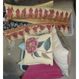 A selection of tapestry and other cushions