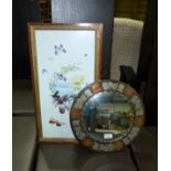 An Arts & Crafts wall mirror in planished copper and pewter circular convex frame, signed Harold