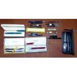 A selection of vintage fountain pens; etc.