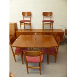 A 1960's Nathan teak dining suite comprising rectangular extending table, 6 chairs and sideboard