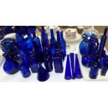 A selection of 19th century and later Bristol blue glass