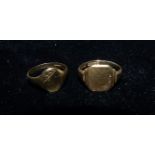 Two 9 carat hallmarked gold signet rings, 5 gm