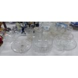 A heavy cut glass bowl; a selection of glassware