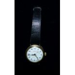 A mid 20th century ladies Rolex octagonal wristwatch, 9 carat hallmarked gold, white enamel dial and