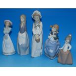 Five Nao figures of girls