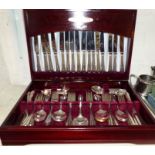A canteen of silver plated Dubarry pattern cutlery by Cooper Ludlam, in fitted mahogany box