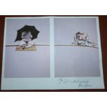 'Triptych Sketches of Human Body' pamphlet by Francis Bacon with a signed dedication 'To