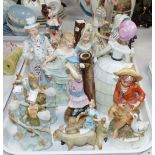 A selection of Victorian and later figures, including bisque; etc.
