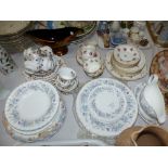 A Wedgwood 'Angela' part dinner service (approx 22 pieces); a Royal Albert 'Lorraine' part tea