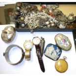 A quantity of costume jewellery; etc.