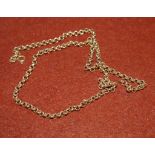 A 9 carat hallmarked gold belcher chain, 7.5 gm