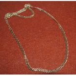 A flattened curb chain necklace stamped 375 (9.7gms)