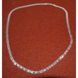 A white metal strap necklace marked 'Italy 9K', 6 gm