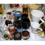 A selection of decorative china including a 19th century Copeland hot water jug; a Beswick bird; 2