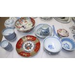 Late 19th / early 20th century Imari plates and a selection of modern oriental blue and white tea