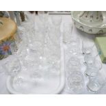 Eleven Polish cut lead crystal wine goblets; other glassware