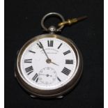 A silver cased pocket watch, Improved Patent English Lever, Chester 1901