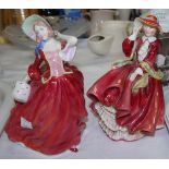 Two Royal Doulton figures: Top o'the Hill, HN1834, & Autumn Breezes, HN1934