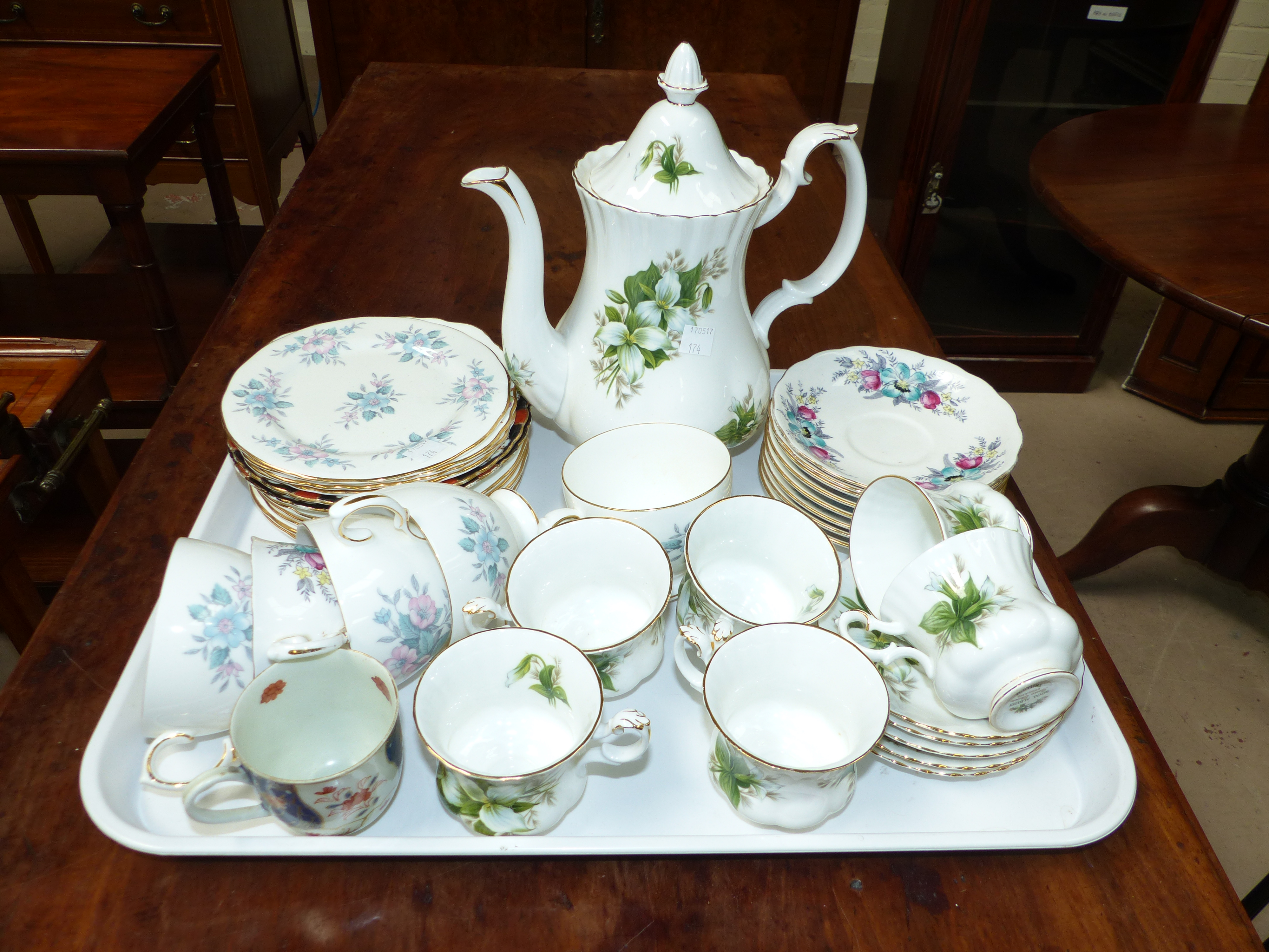 A Royal Albert Lily of the Valley part tea set and other china